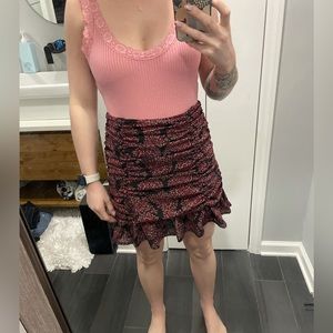 Floral Design Forever 21 Ruffled Mini Skirt